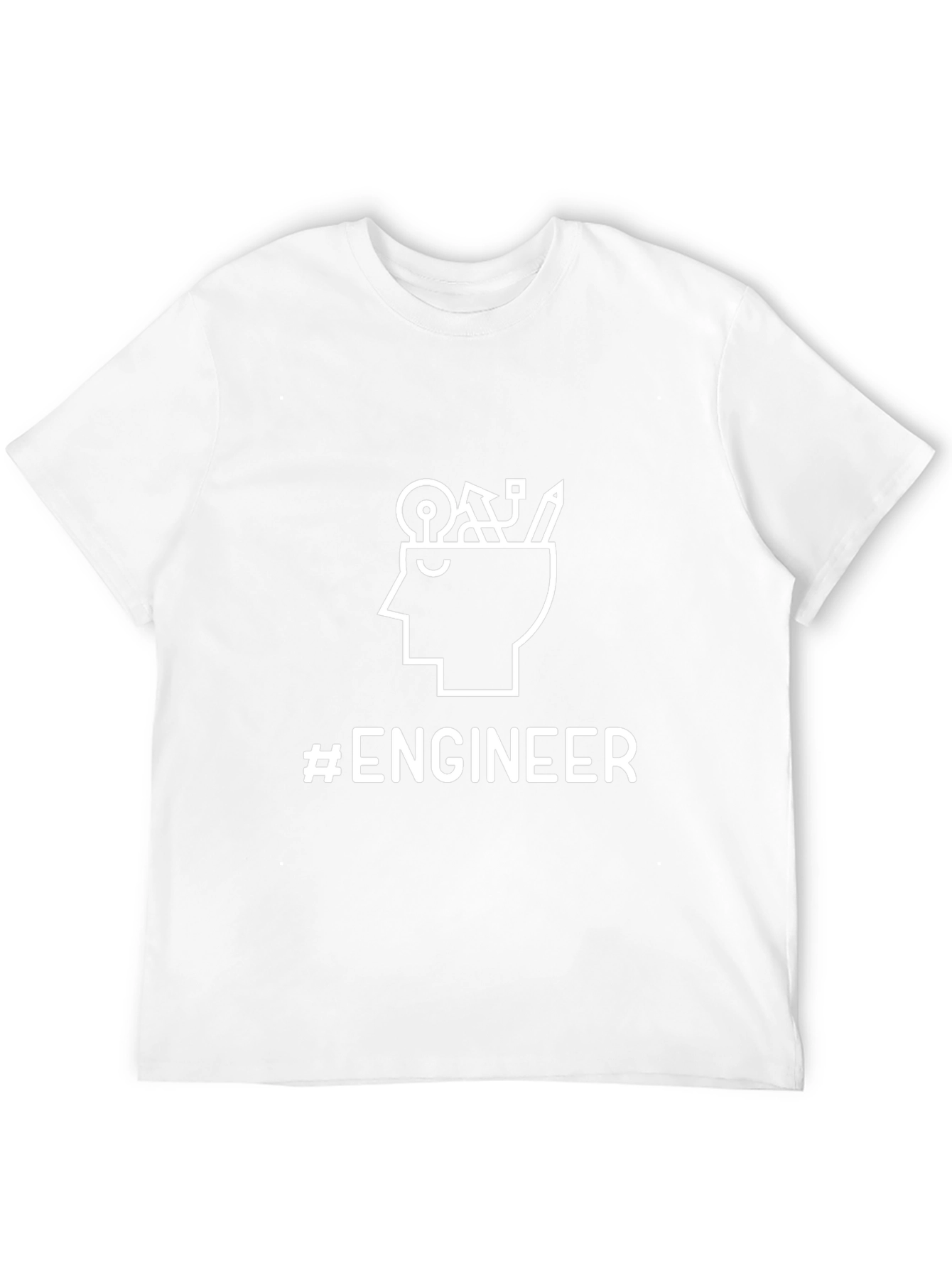 #Engineer Black Graphic T-Shirt - Thinker Design