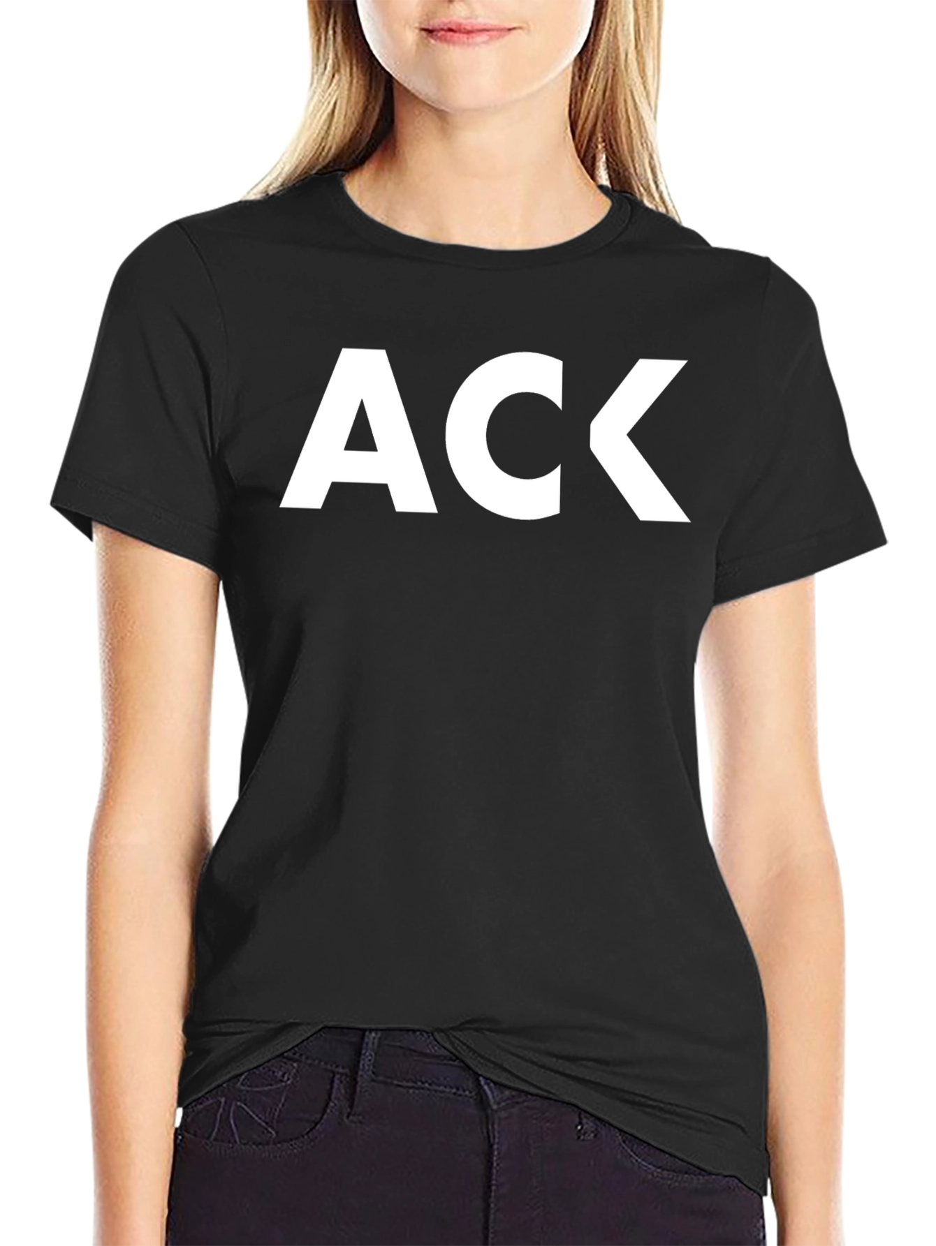 ACK Graphic Tee - Bold White Print on Black