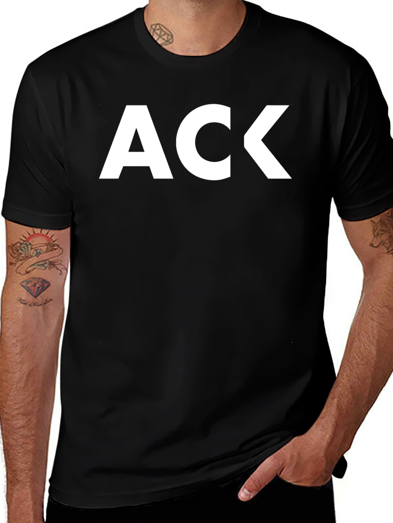 ACK Graphic Tee - Bold White Print on Black