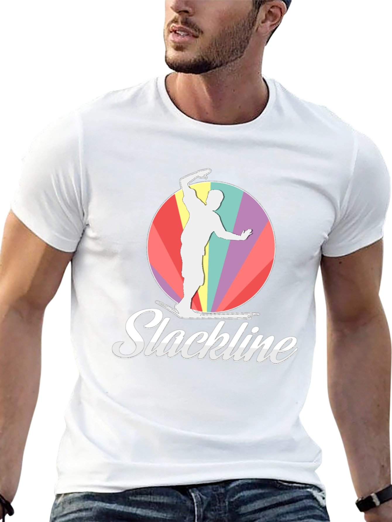 Slackline T-Shirt: Retro Balance Art Tee