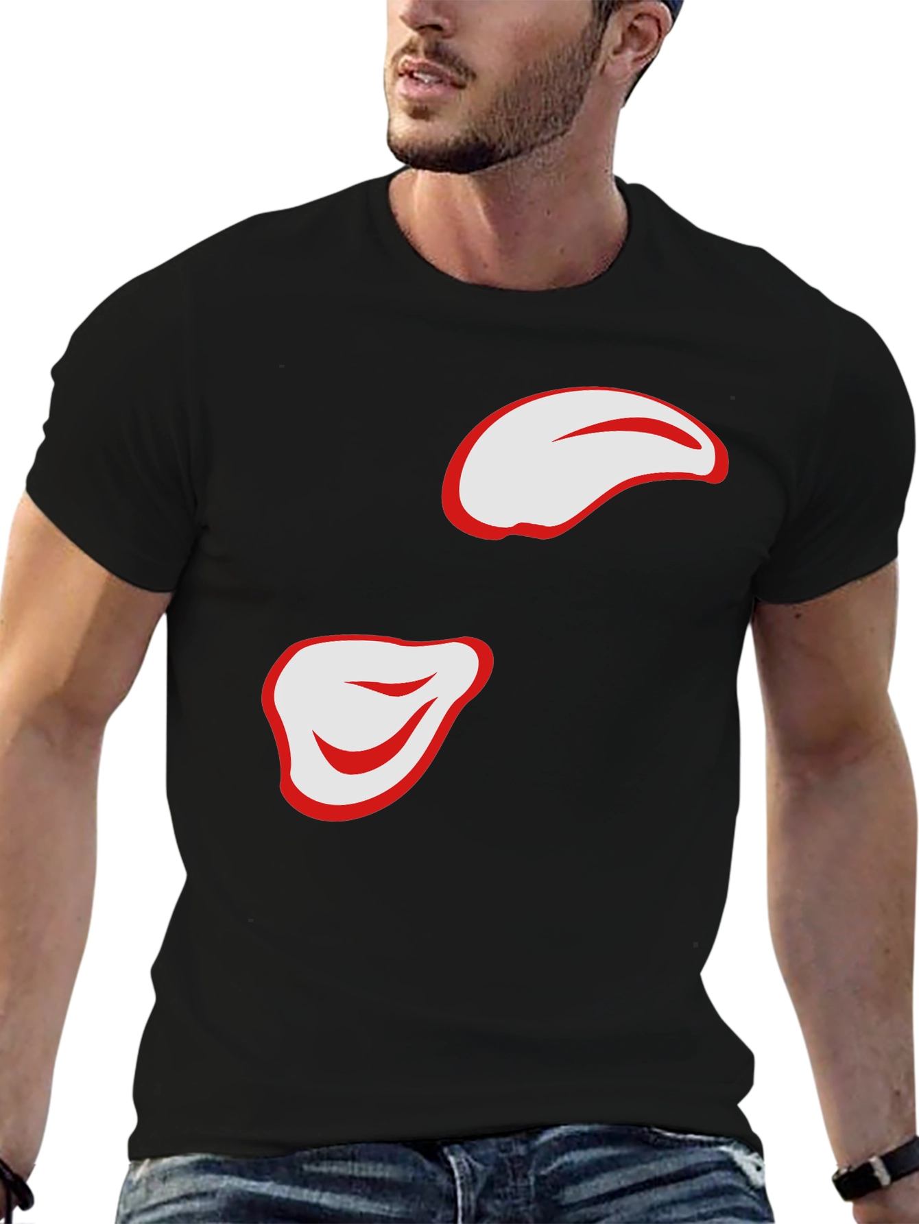 Stylish Black T-Shirt with Abstract Design