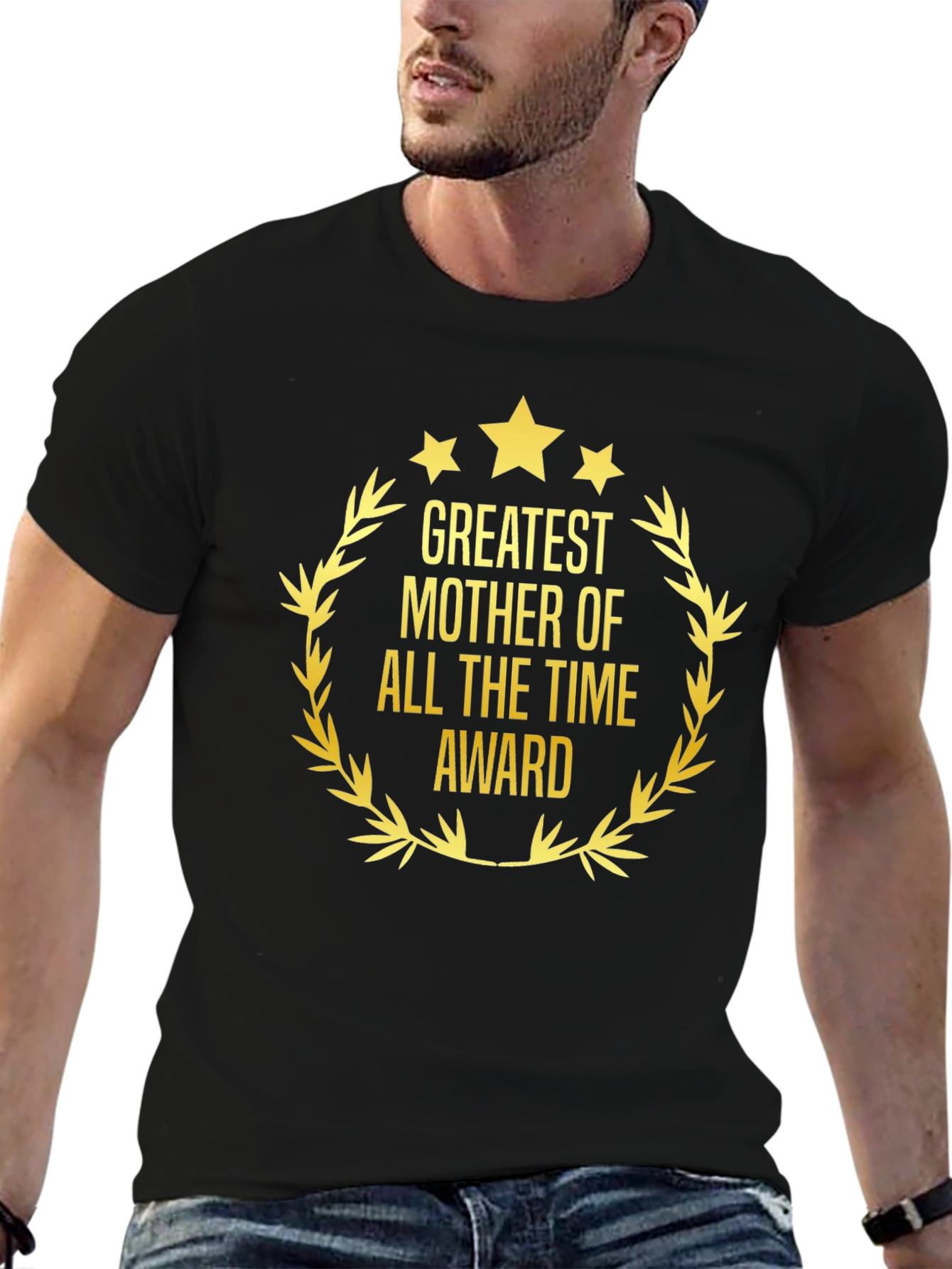 Greatest Mother Award T-Shirt - Black Cotton Tee
