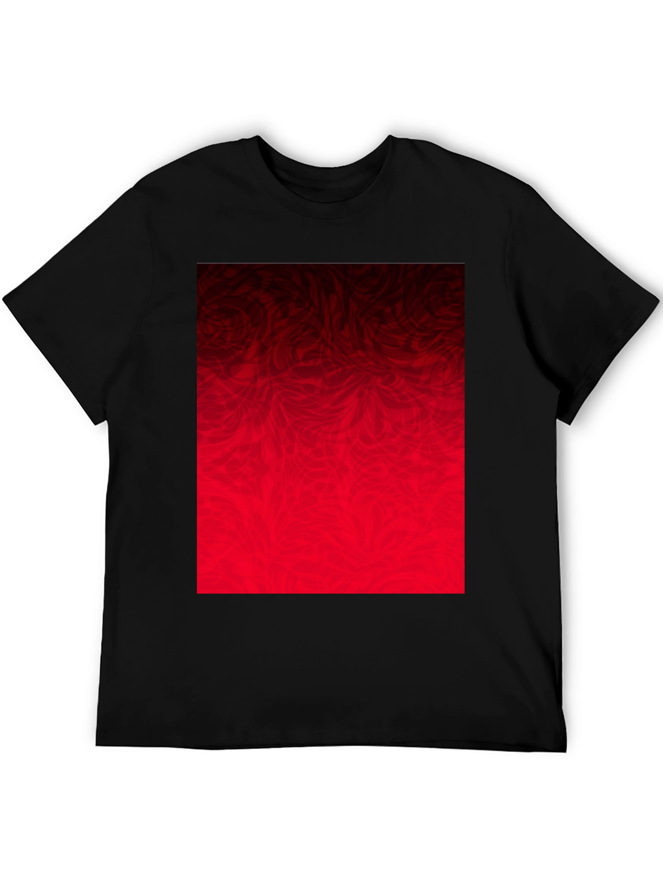 Abstract Red Graphic Print Black T-Shirt