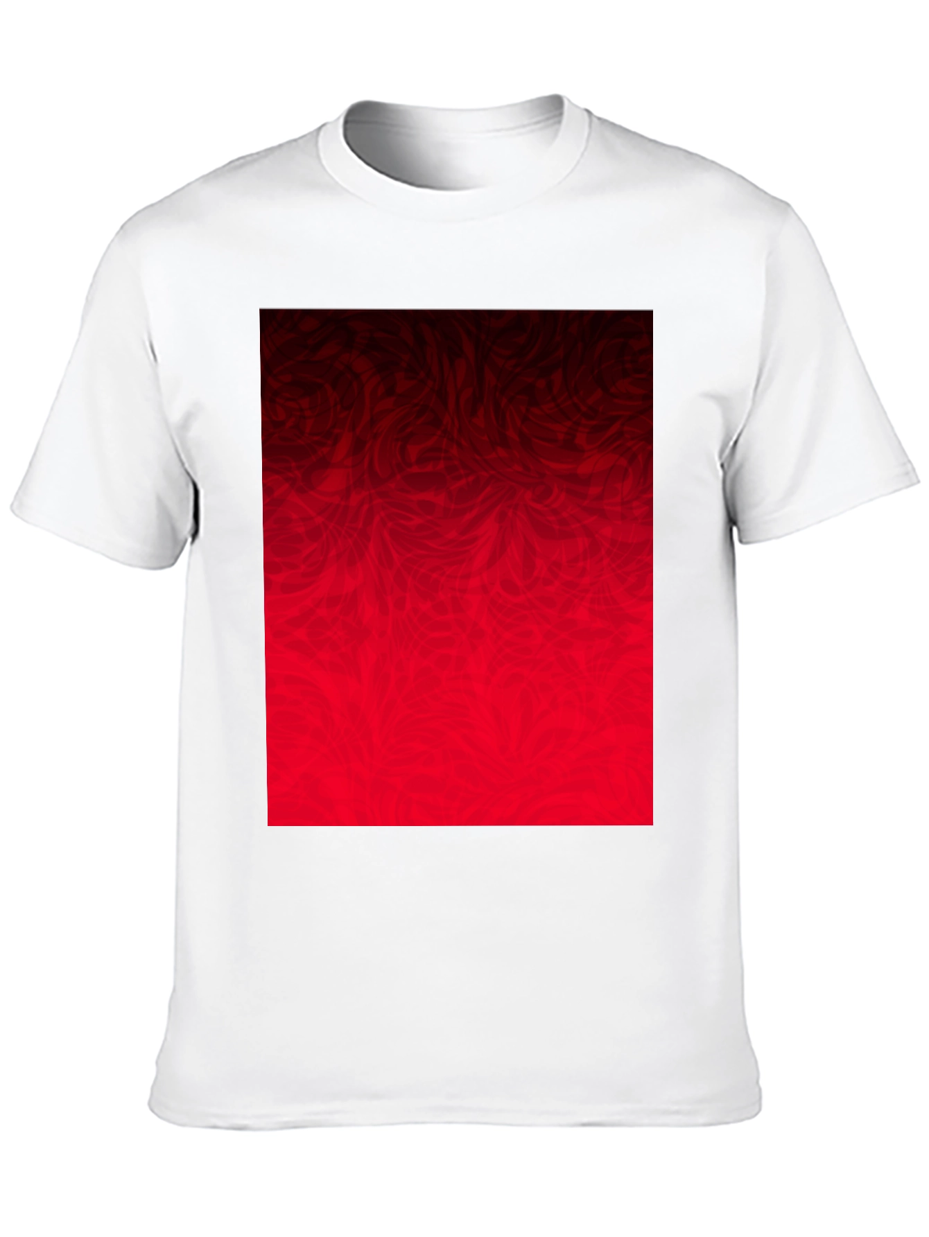 Abstract Red Graphic Print Black T-Shirt