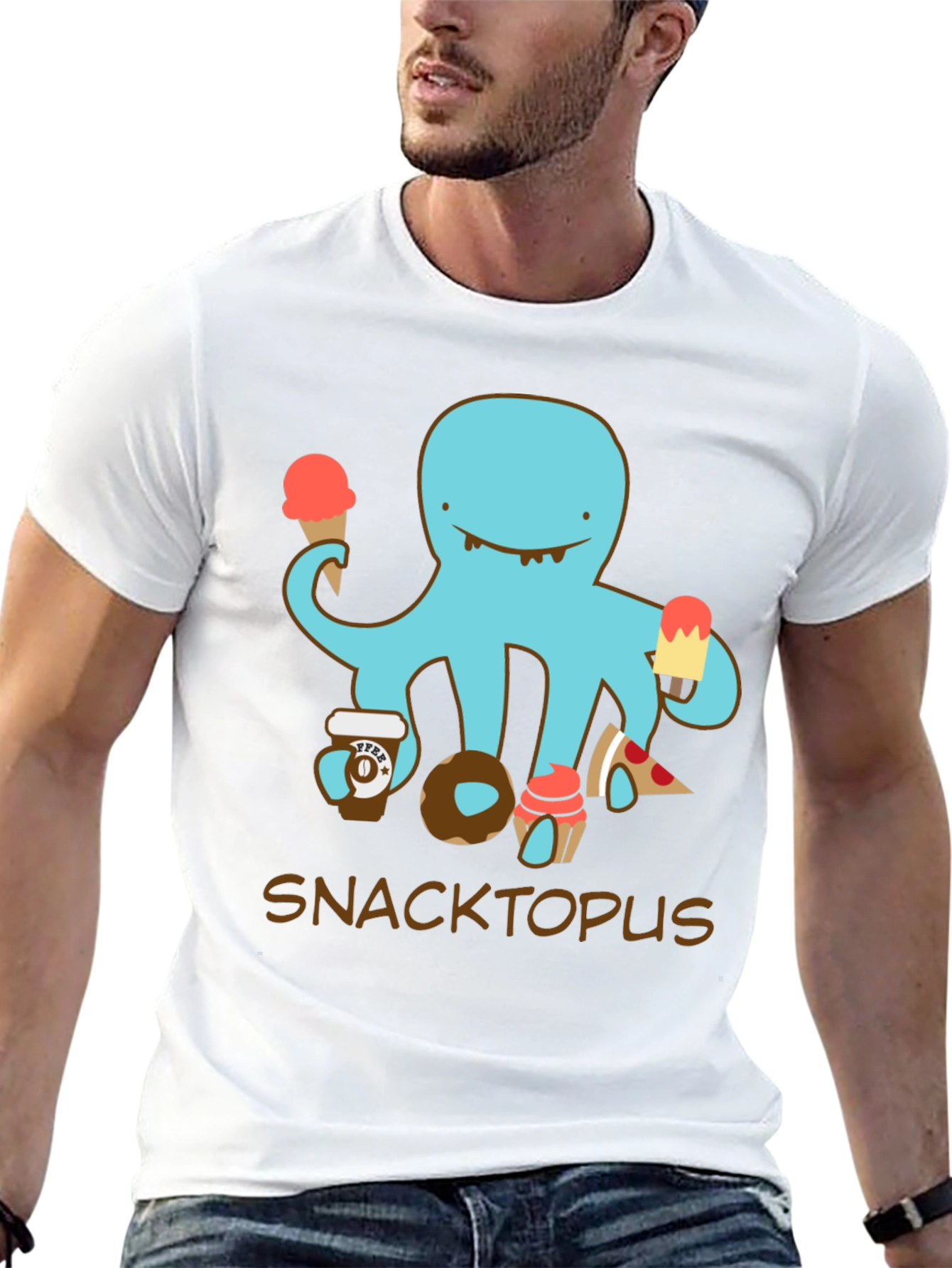 Snacktopus Graphic T-Shirt - Funny Octopus Tee