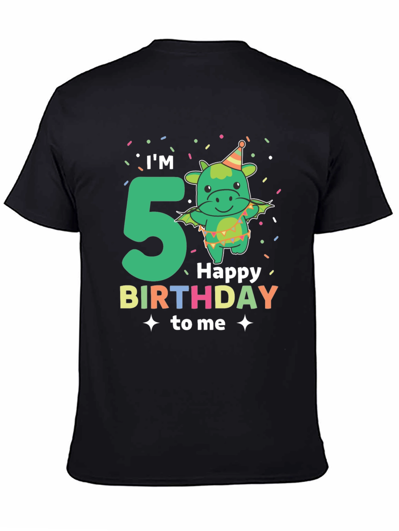 Im 5 Happy Birthday To Me Black T-Shirt