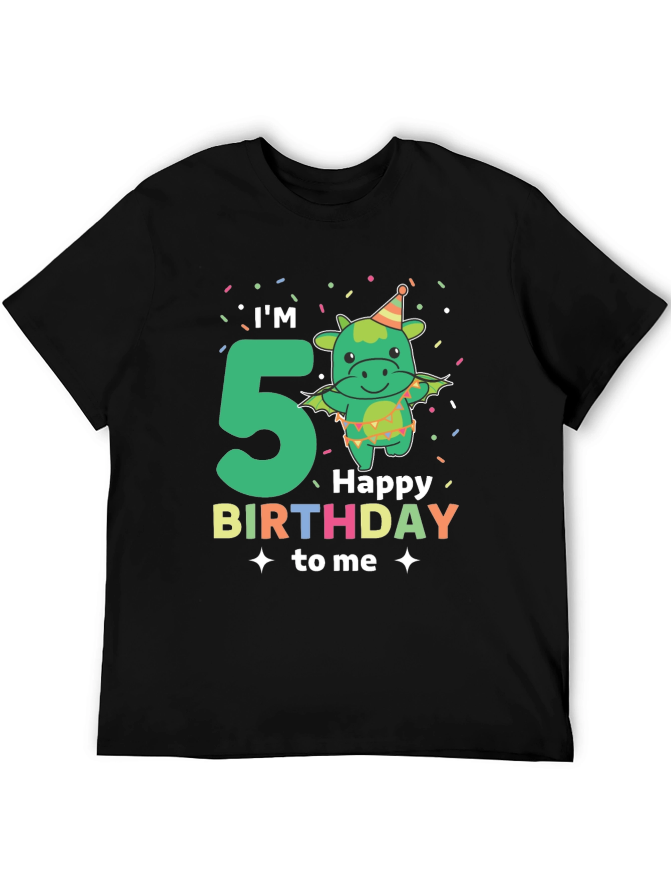 Im 5 Happy Birthday To Me Black T-Shirt