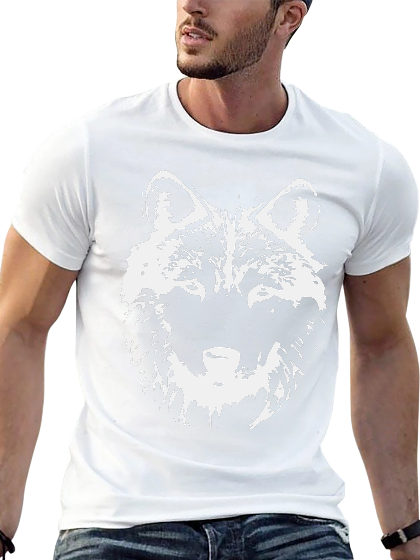 Wolf Graphic Tee - Black Crew Neck T-Shirt