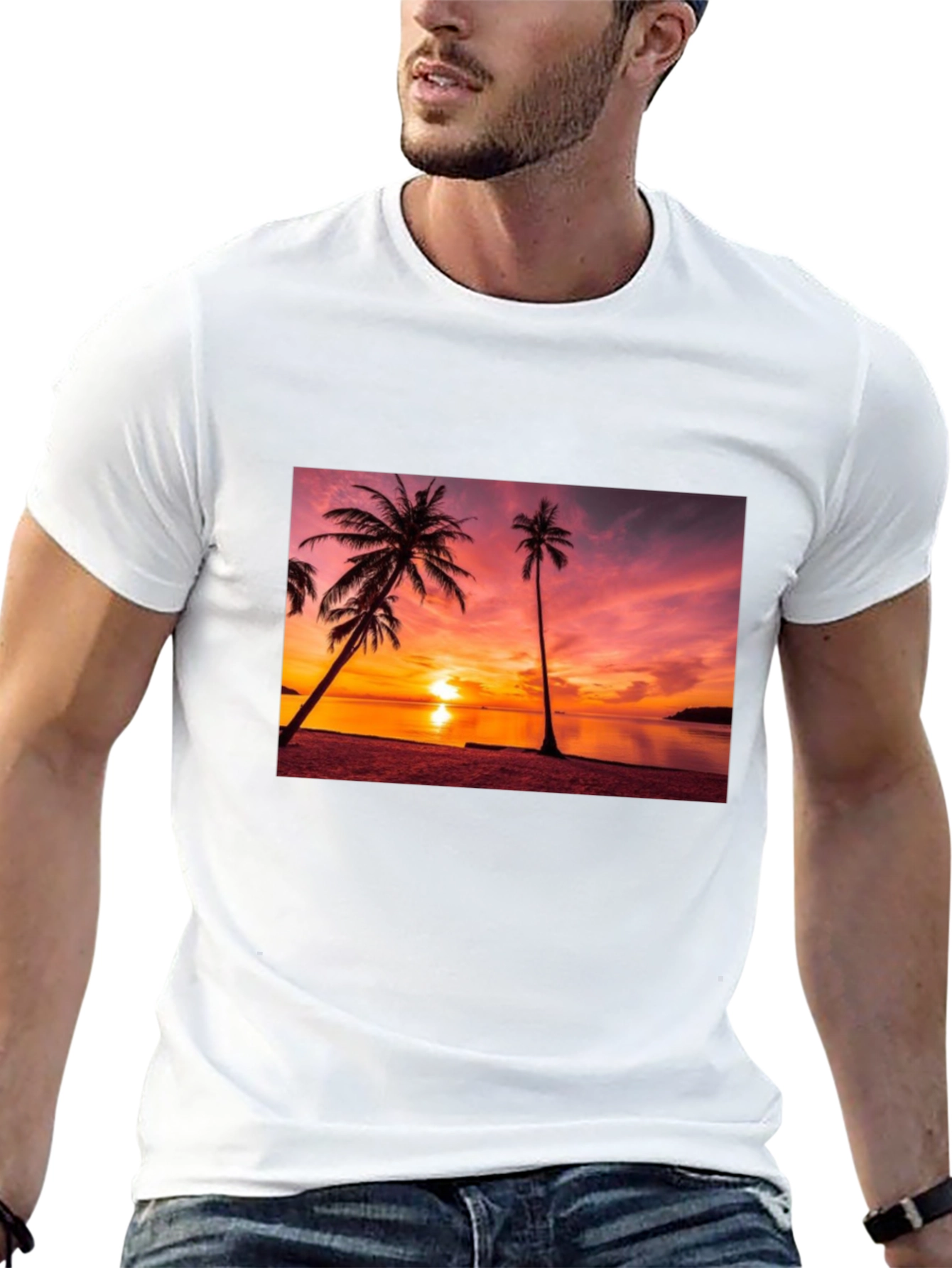 Sunset Beach Graphic Tee - Tropical Vibes