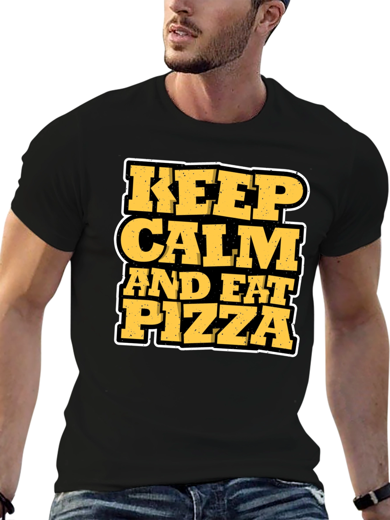Keep Calm and Eat Pizza Graphic T-Shirt