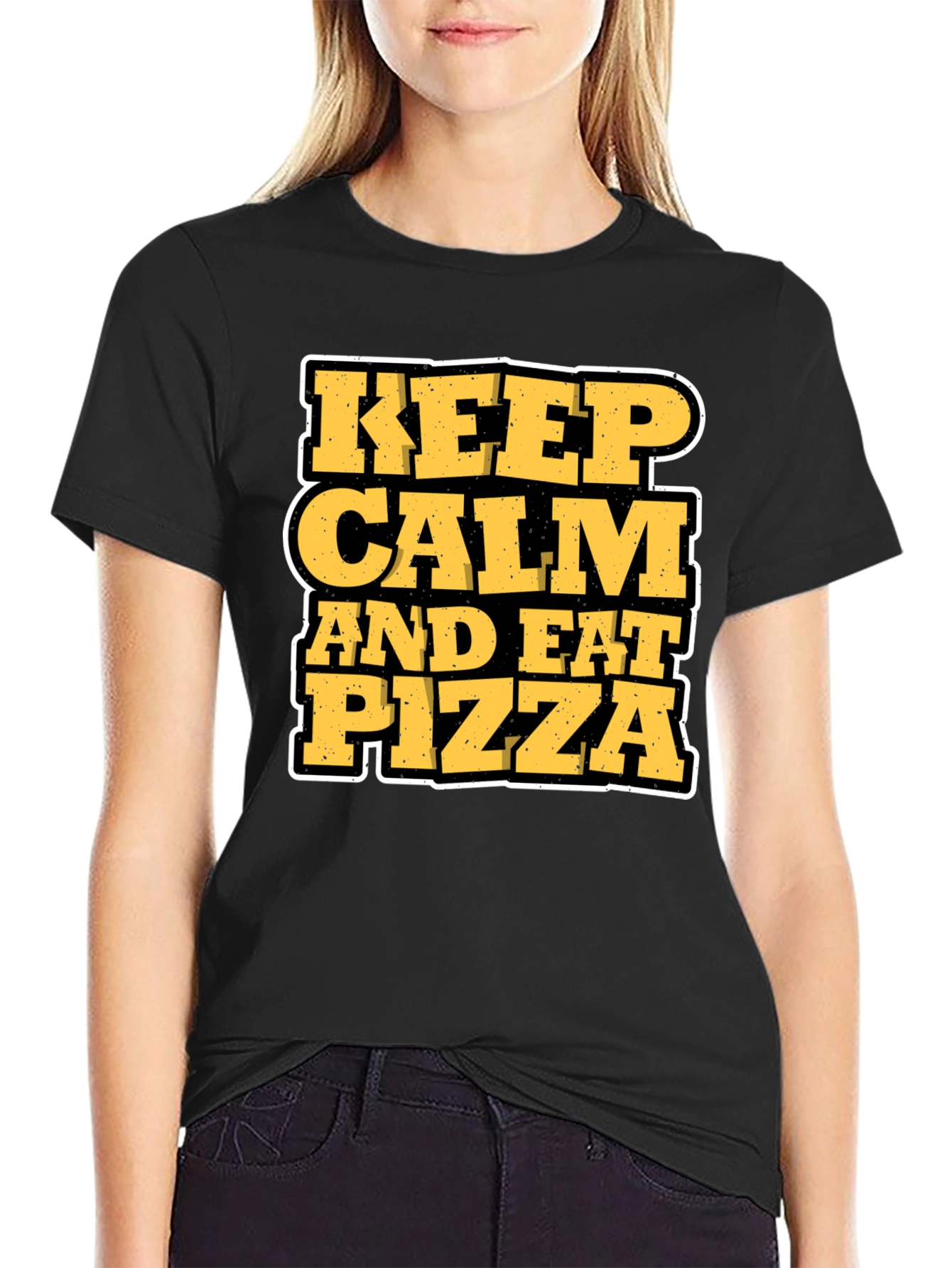 Keep Calm and Eat Pizza Graphic T-Shirt
