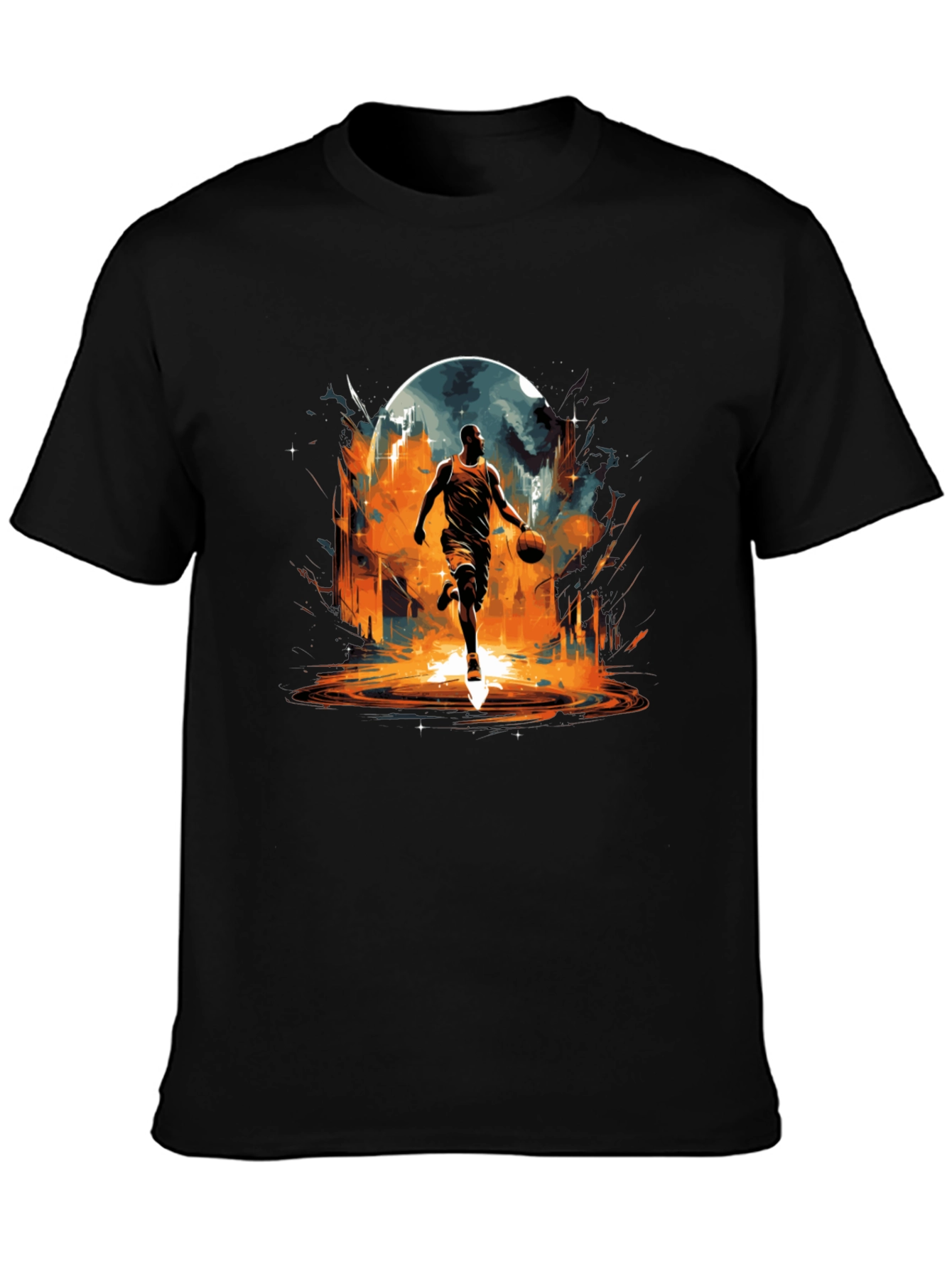 Basketball Player Graphic Tee - Black