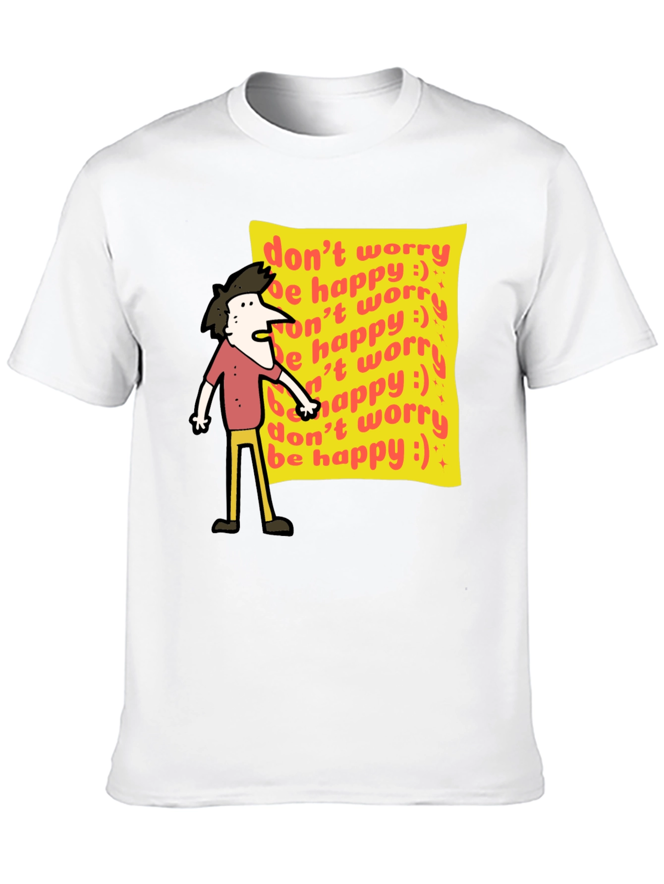 Dont Worry Be Happy Graphic Tee - Black