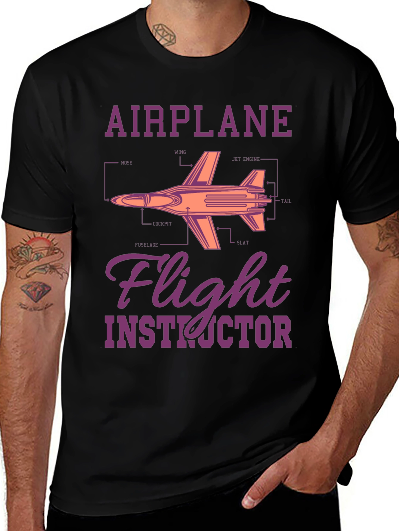 Airplane Flight Instructor Graphic T-Shirt