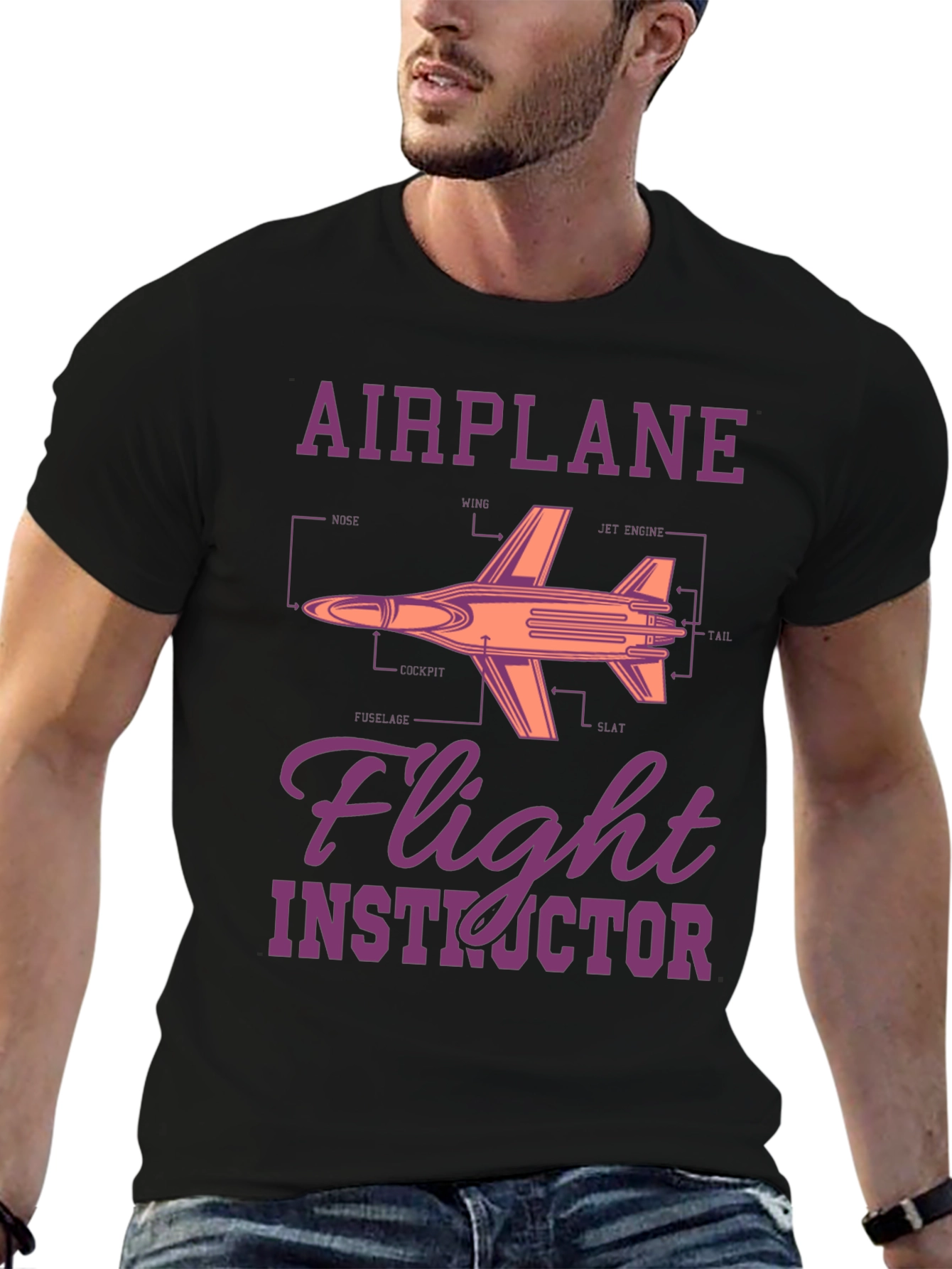 Airplane Flight Instructor Graphic T-Shirt