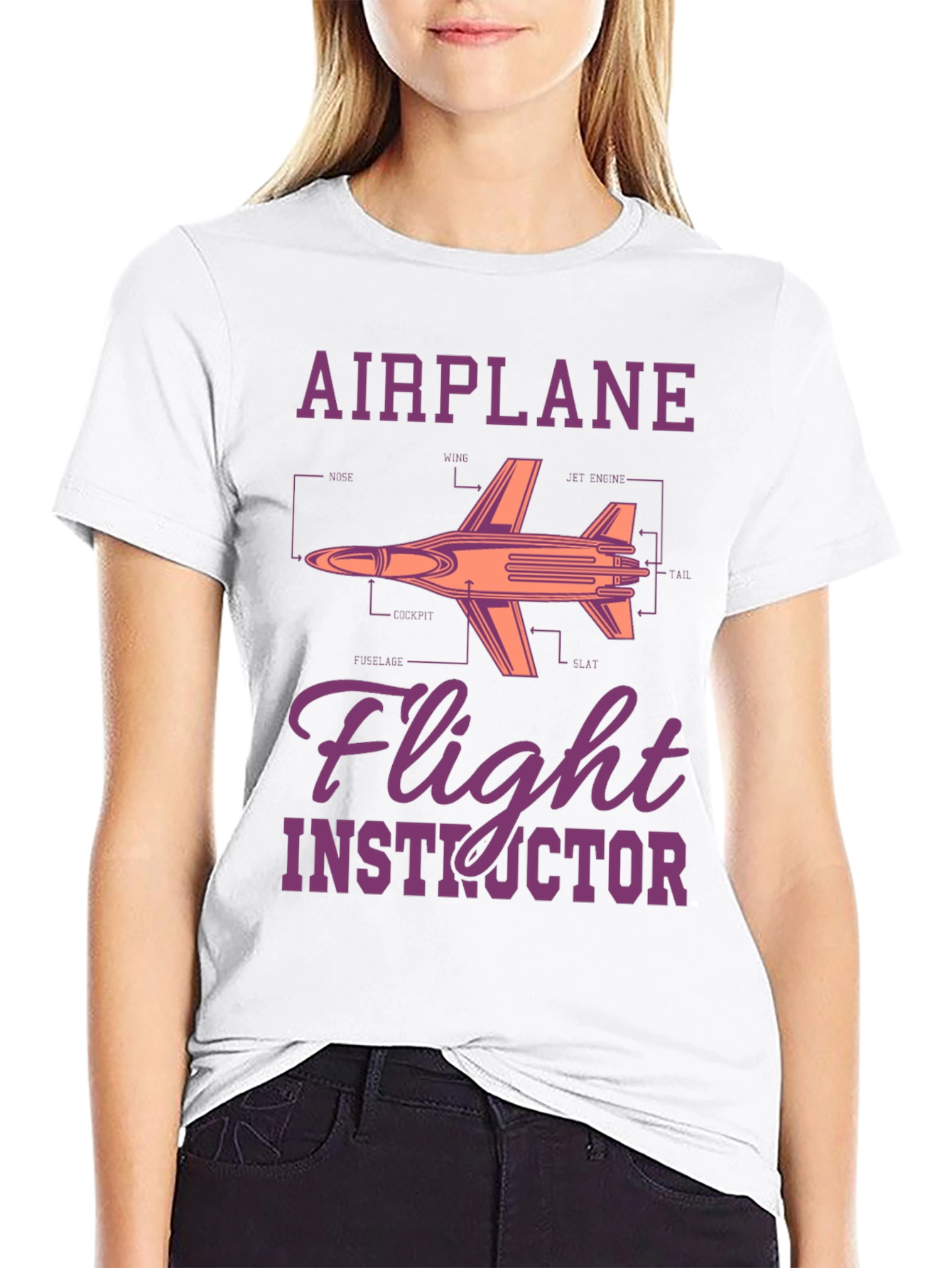 Airplane Flight Instructor Graphic T-Shirt
