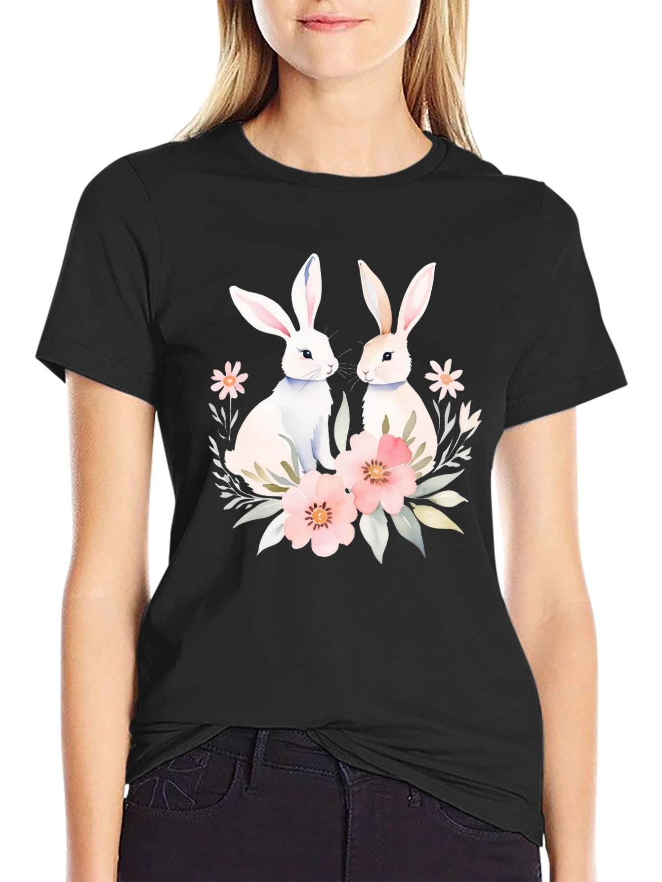 Easter Bunny Floral T-Shirt