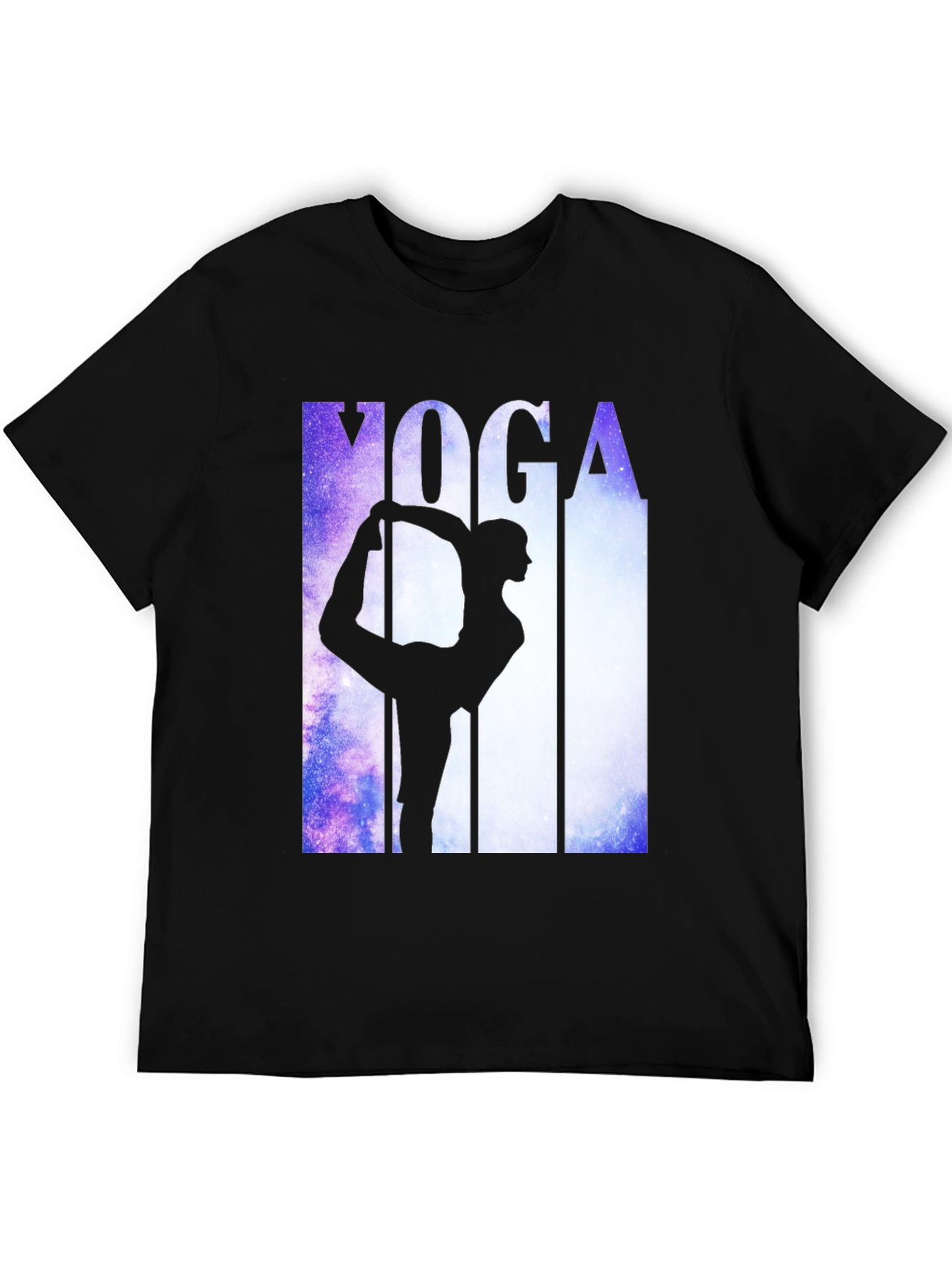 Yoga Pose Graphic Tee - Black Cotton Blend