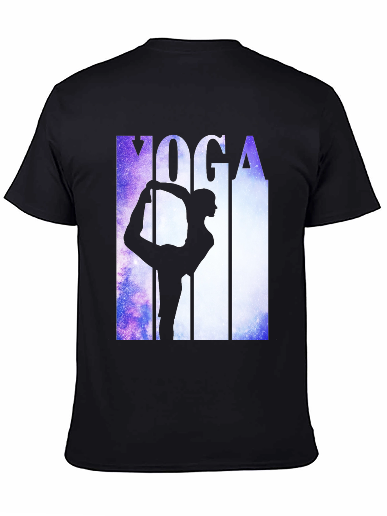 Yoga Pose Graphic Tee - Black Cotton Blend