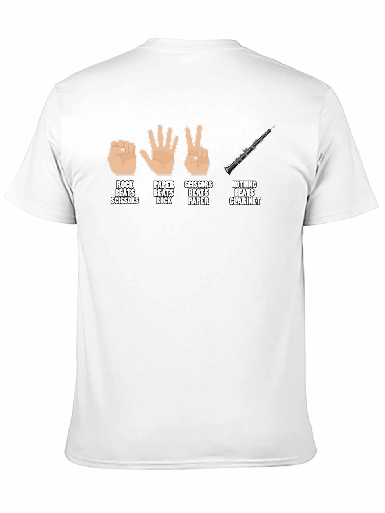Rock Paper Scissors Clarinet T-Shirt Funny Musician Tee
