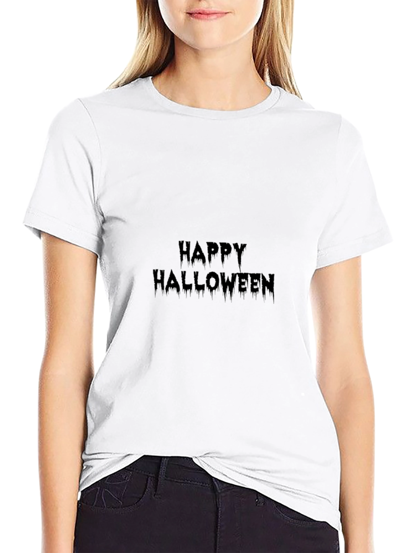 Happy Halloween Black Graphic T-Shirt