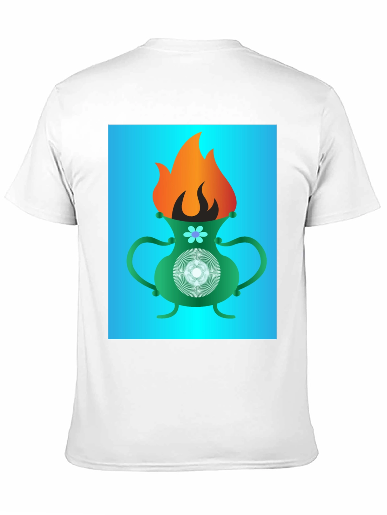 Flaming Vase Graphic Tee - Unique Design