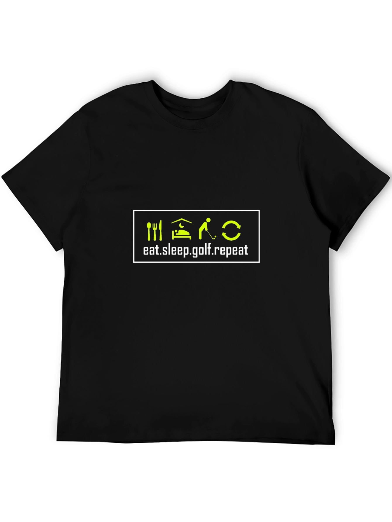 Eat Sleep Golf Repeat Black T-Shirt