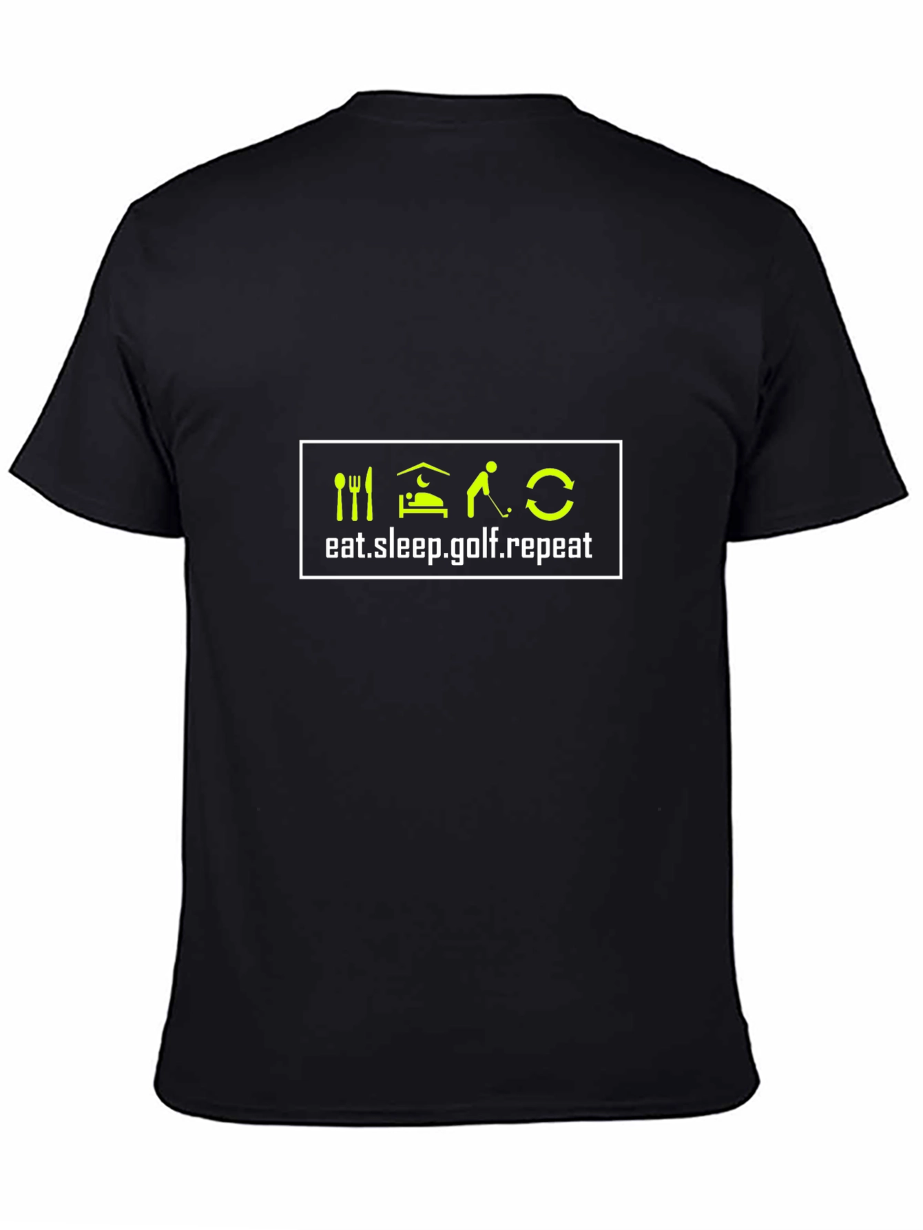 Eat Sleep Golf Repeat Black T-Shirt