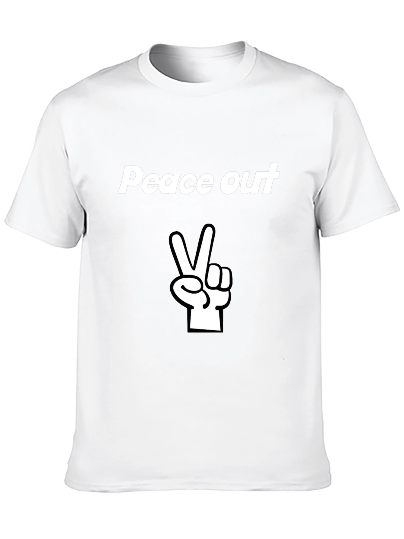 Peace Out Graphic Tee - Black Cotton T-Shirt