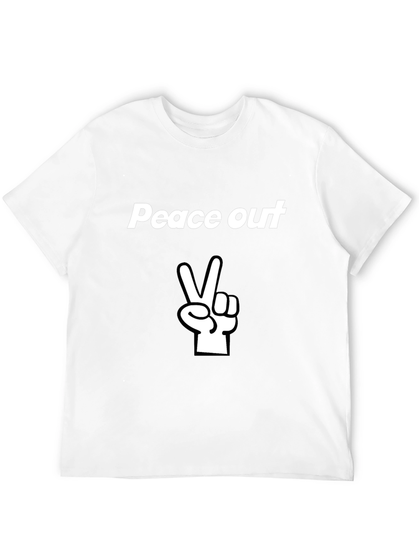 Peace Out Graphic Tee - Black Cotton T-Shirt