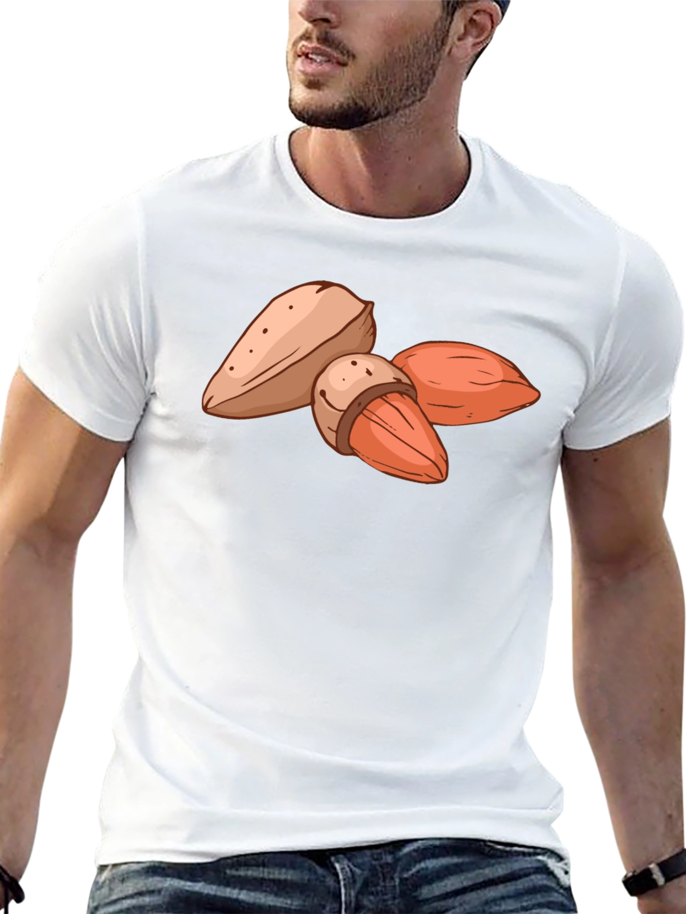Almond Graphic Black T-Shirt - Casual Style
