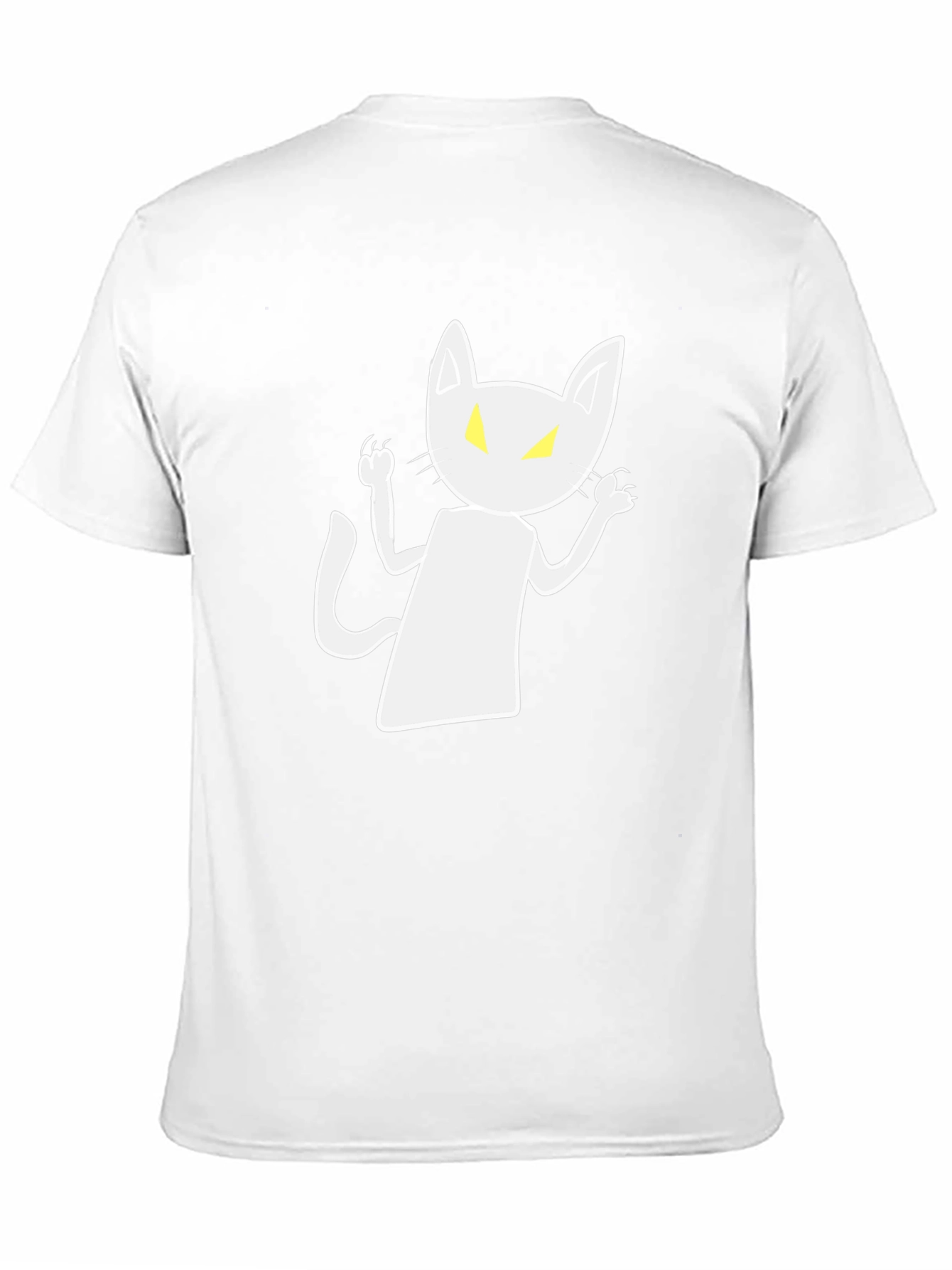 Spooky Cat Graphic Tee - Black Cotton Shirt