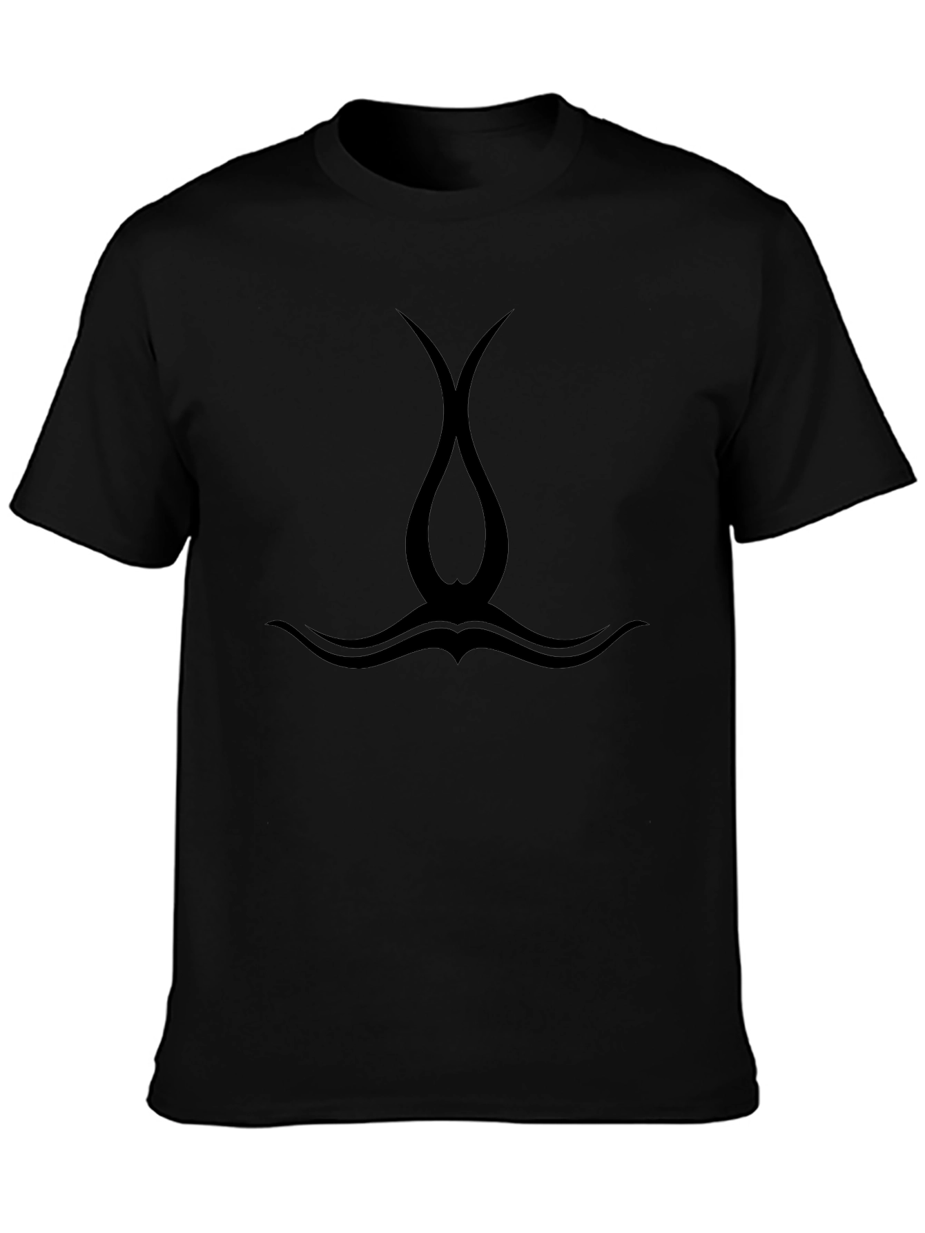 Mens Black Tribal Graphic Tee - Casual Style