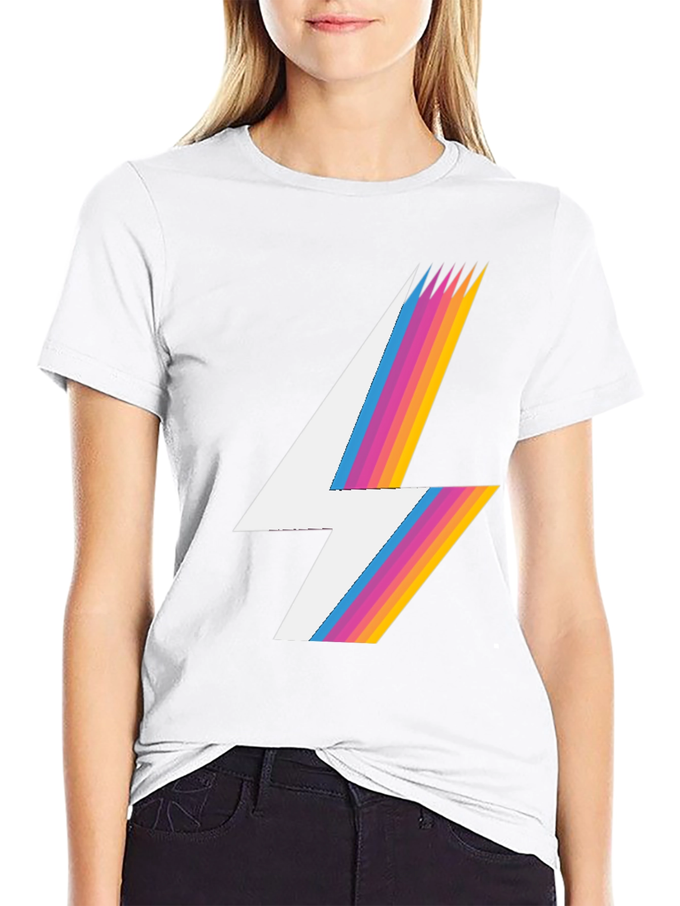 Retro Lightning Bolt T-Shirt - Black