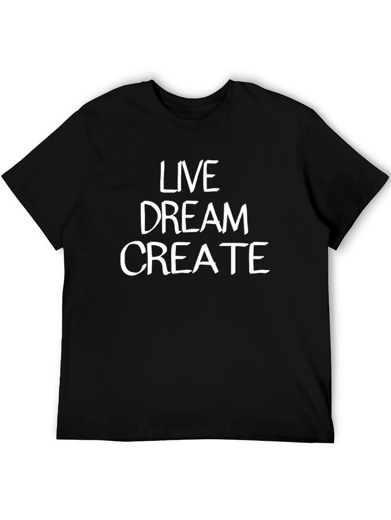 Live Dream Create Graphic Tee - Black Cotton T-Shirt