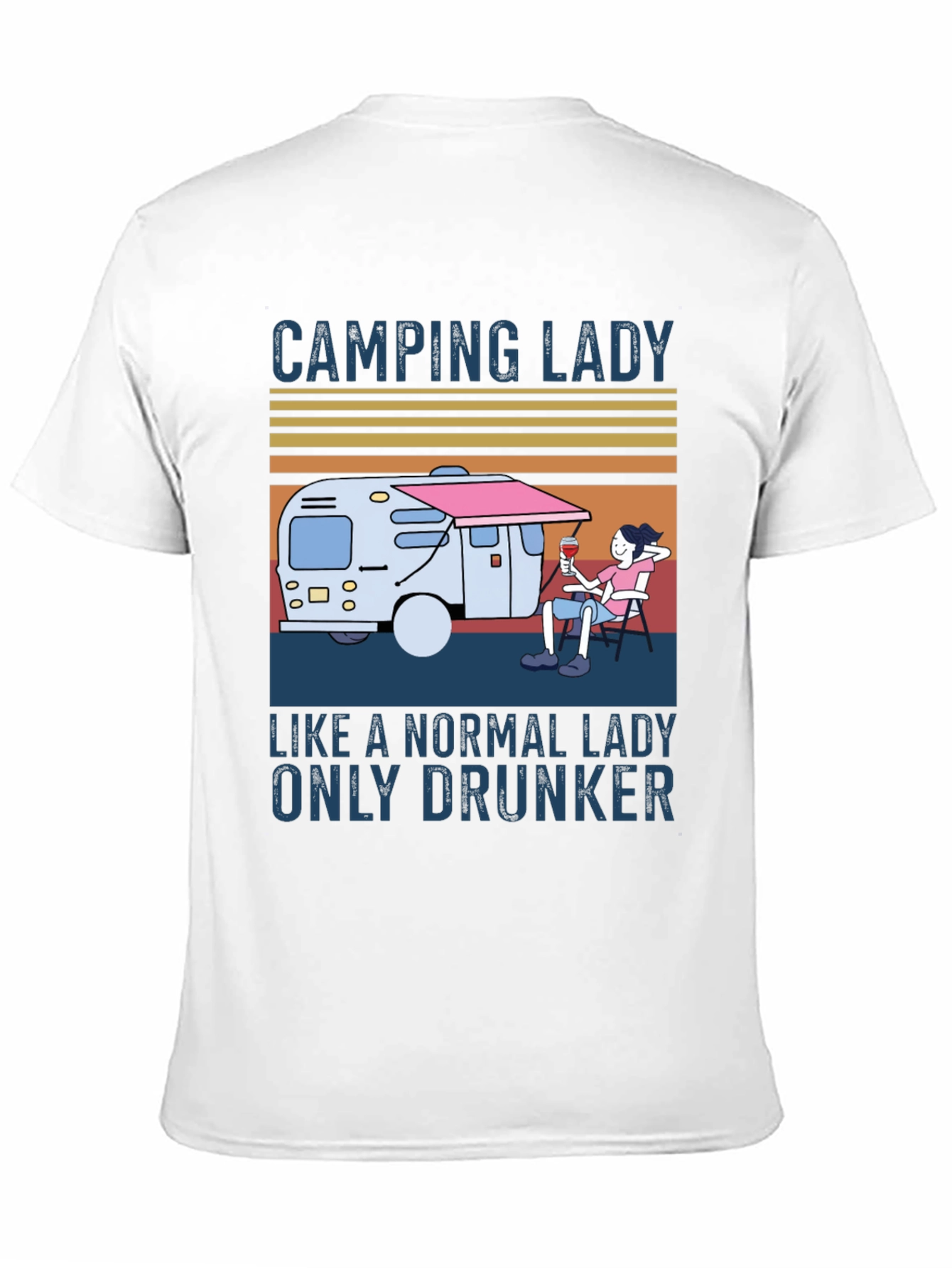 Camping Lady Graphic T-Shirt - Relaxed & Fun Style