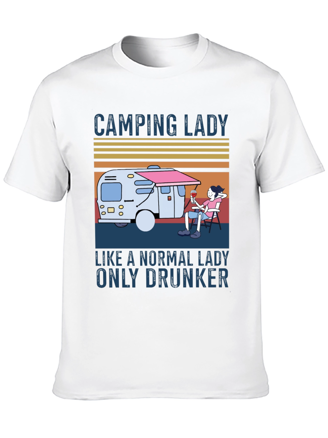 Camping Lady Graphic T-Shirt - Relaxed & Fun Style