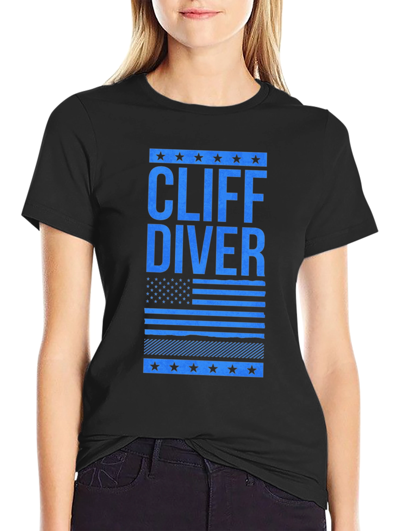 Cliff Diver Graphic Tee - Patriotic Design