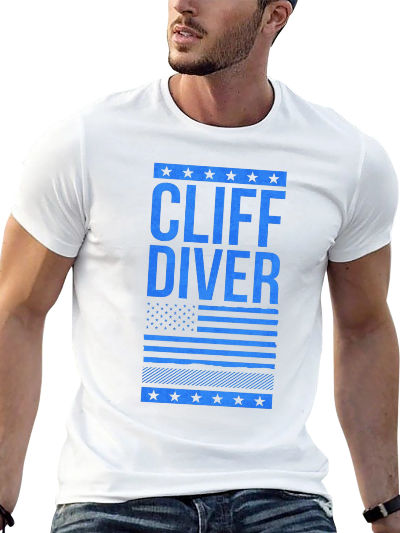 Cliff Diver Graphic Tee - Patriotic Design