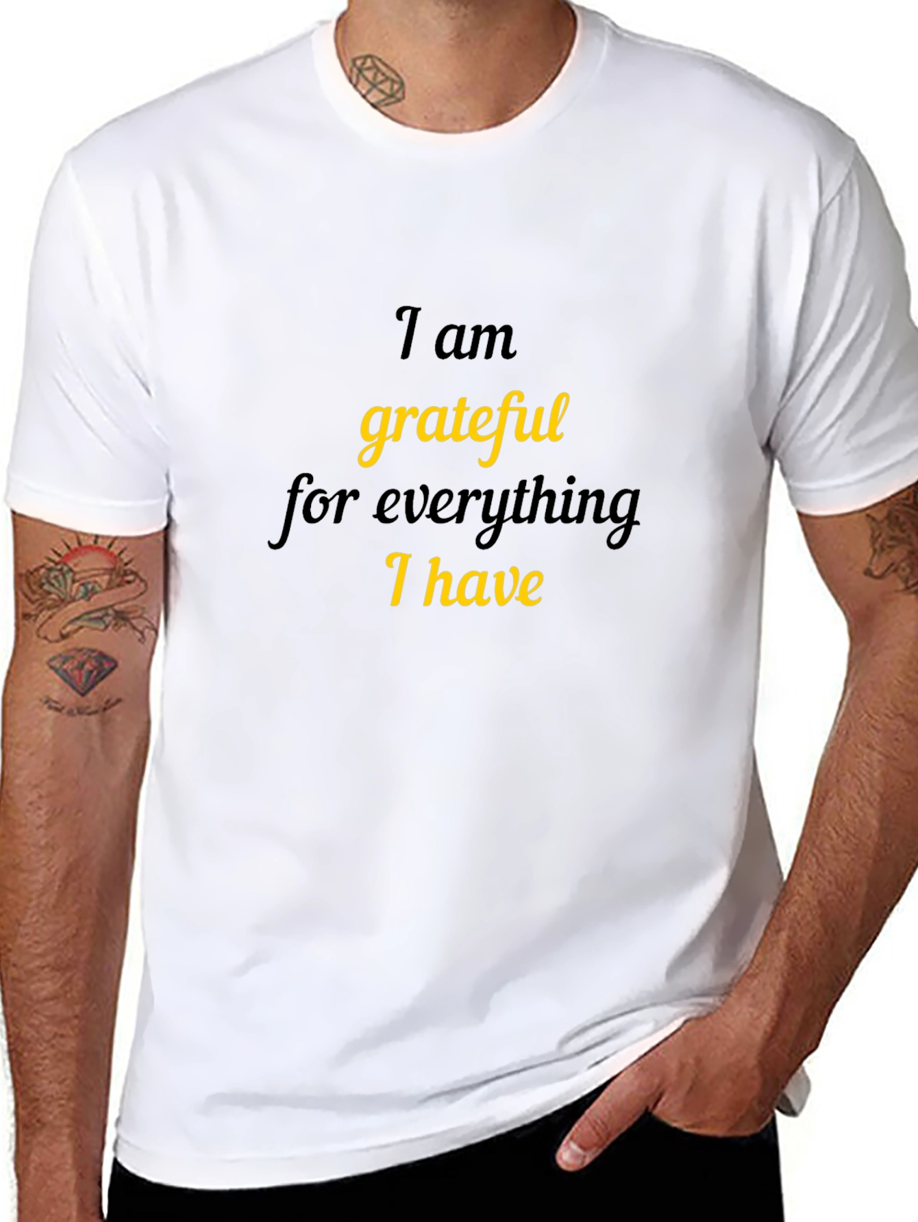 Grateful Message Black T-Shirt