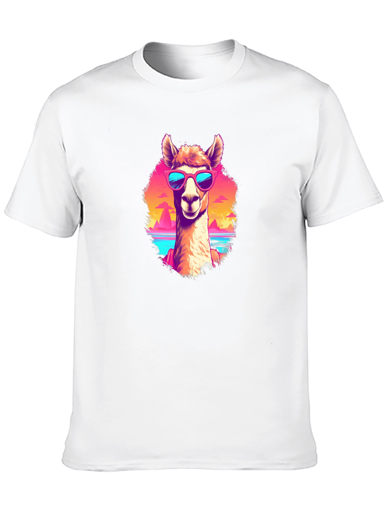 Llama in Shades Graphic Tee - Retro Style