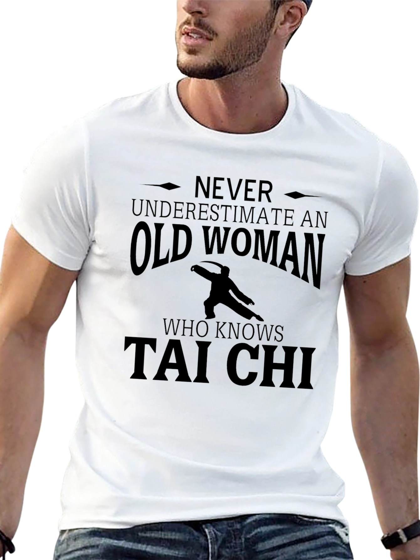 Never Underestimate Old Woman Tai Chi T-Shirt