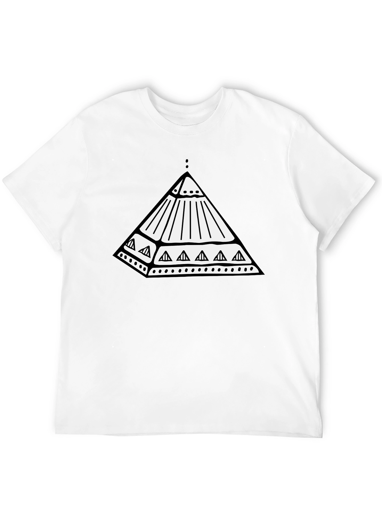 Geometric Pyramid Graphic Black T-Shirt