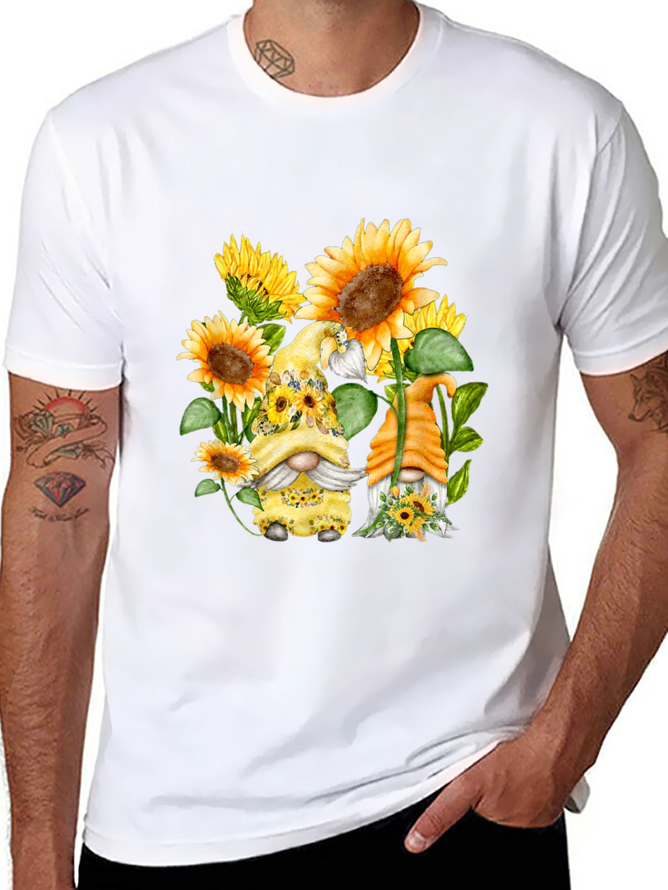 Sunflower Gnomes T-Shirt - Cute Graphic Tee