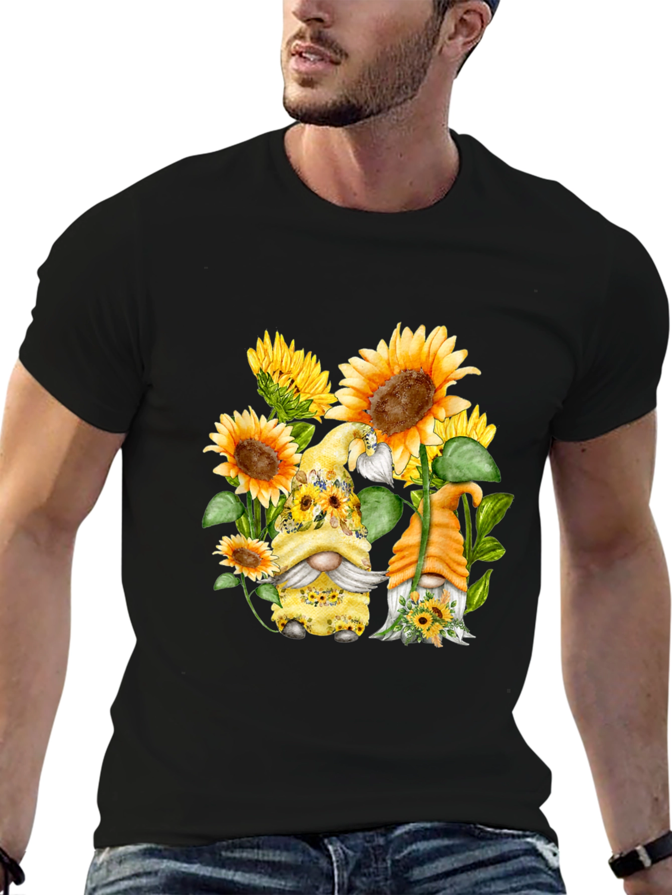 Sunflower Gnomes T-Shirt - Cute Graphic Tee