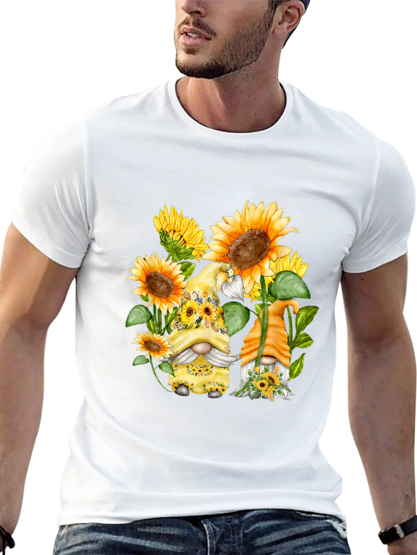 Sunflower Gnomes T-Shirt - Cute Graphic Tee