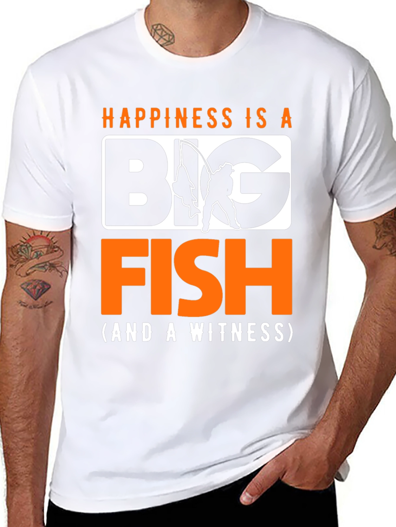 Happiness Is A Big Fish T-Shirt Fishing Fisherman