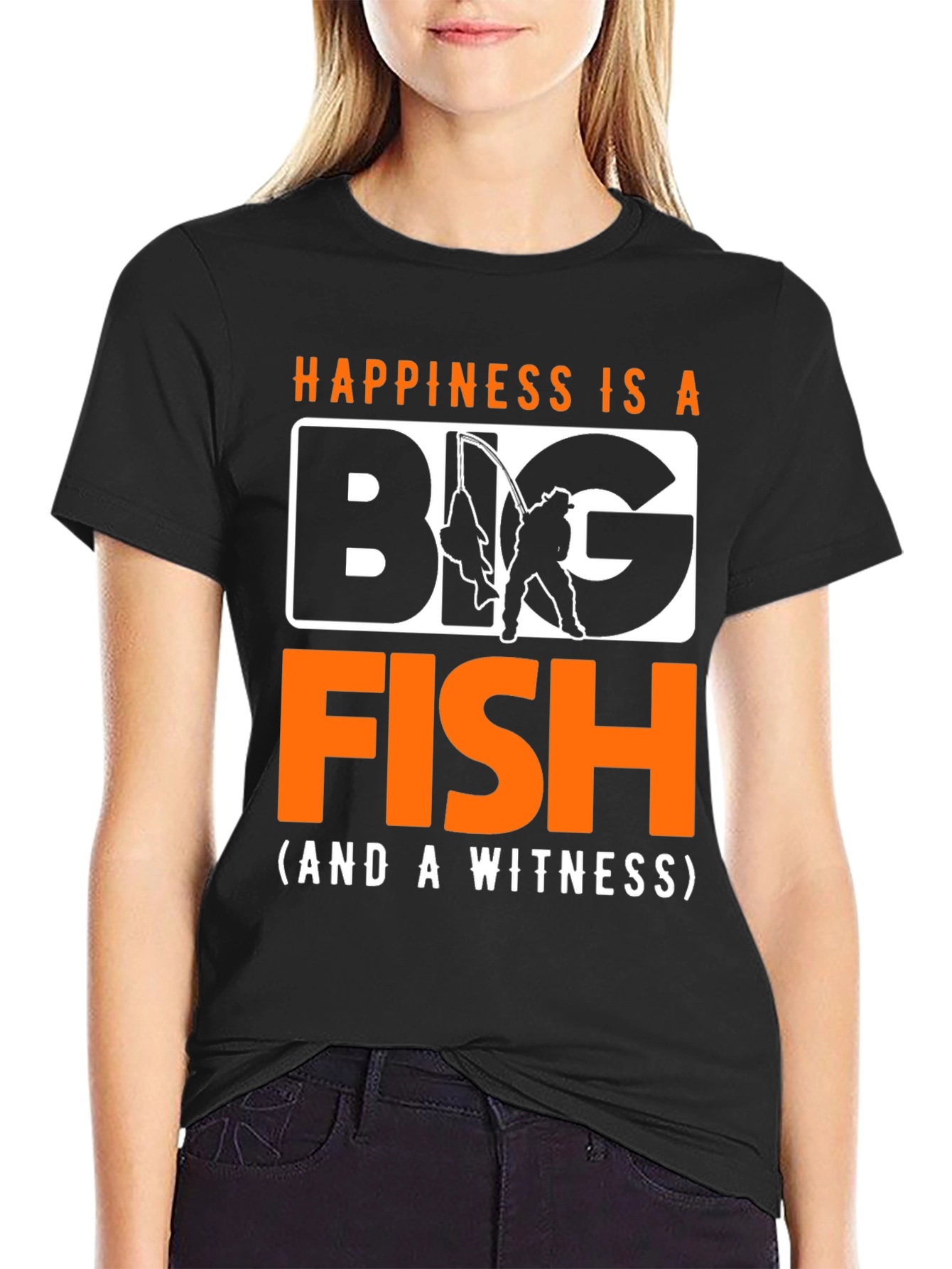 Happiness Is A Big Fish T-Shirt Fishing Fisherman