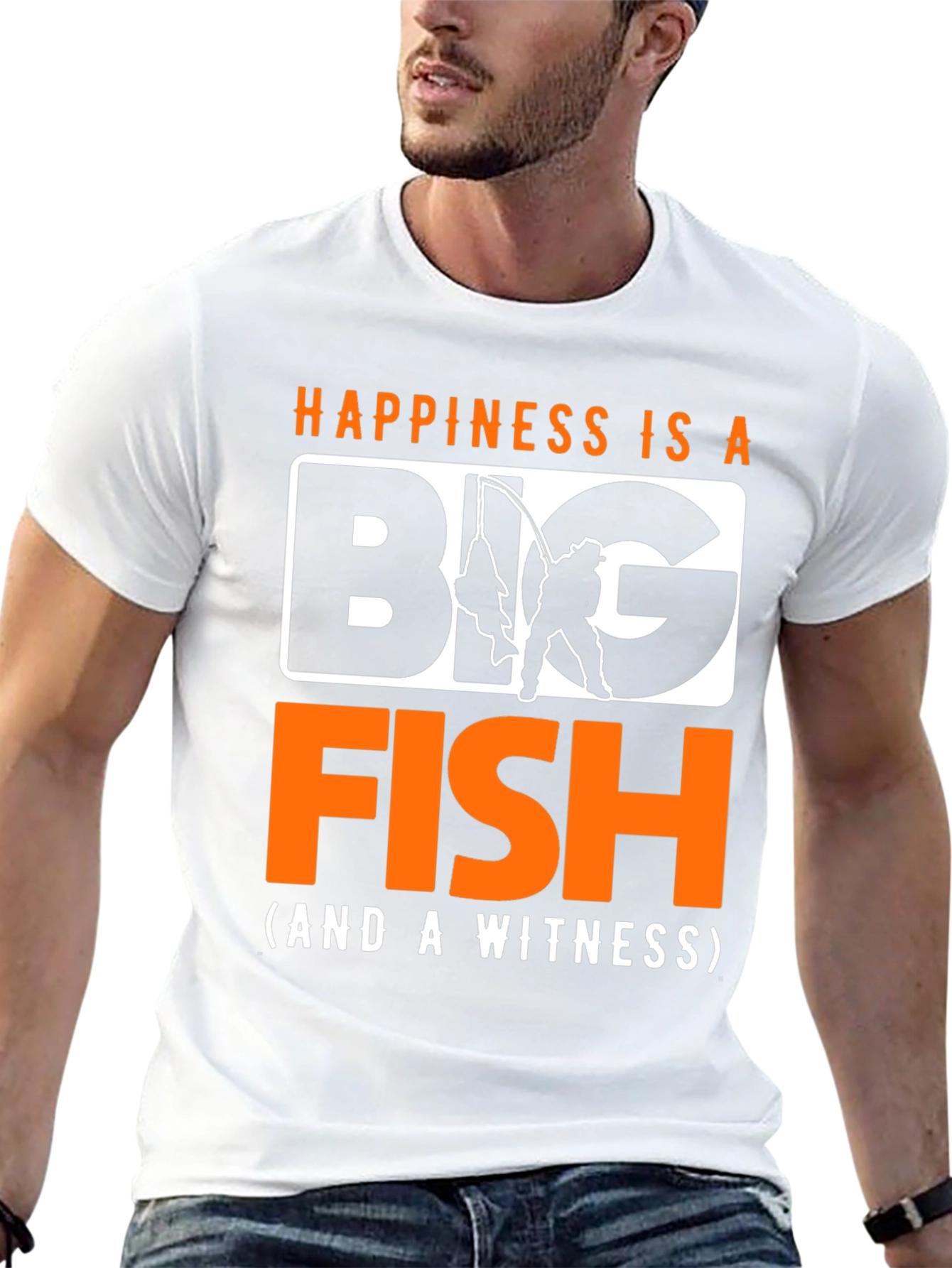 Happiness Is A Big Fish T-Shirt Fishing Fisherman