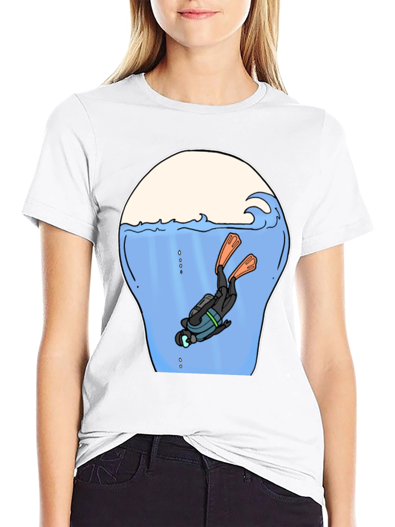 Diver in Ocean Graphic T-Shirt